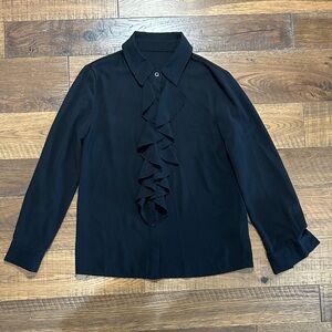 Chic Black Ruffled Blouse